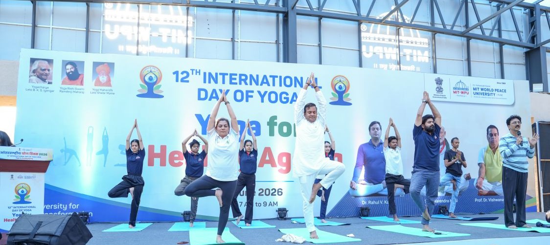 MIT-WPU, Pune Celebrates the 12th International Day of Yoga