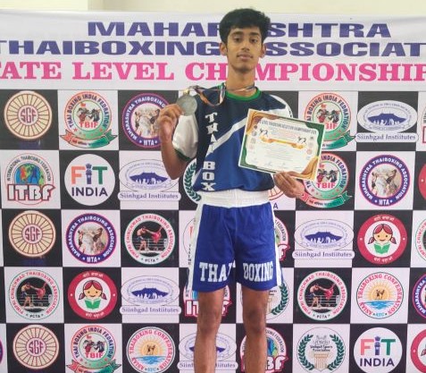 MIT-WPU’s Aaditya Mukesh Talkhande Wins Silver at Maharashtra State Thai Boxing Championship 2026
