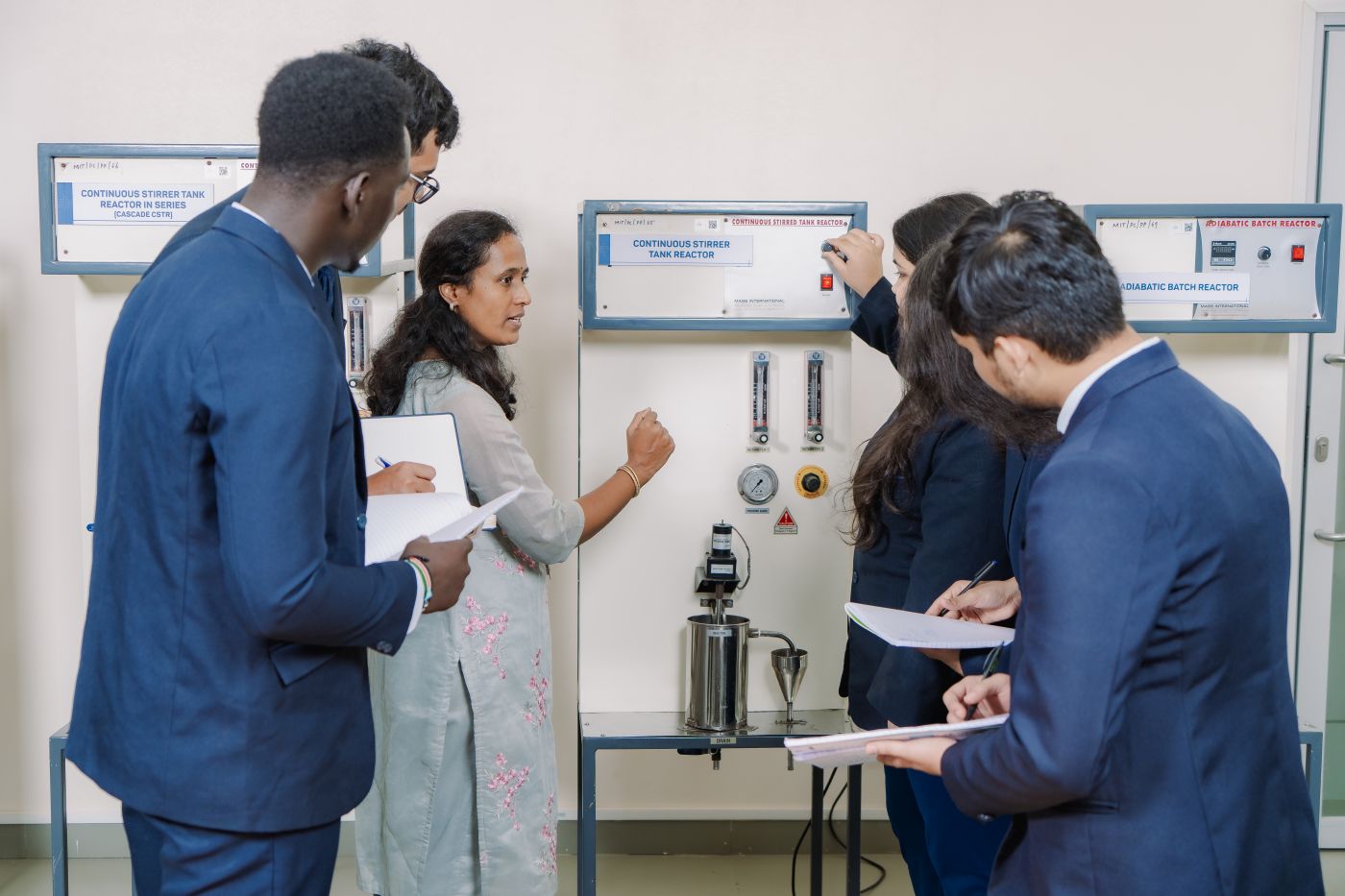 Students working in chemical engineering lab at MIT-WPU Chemical Engineering Department